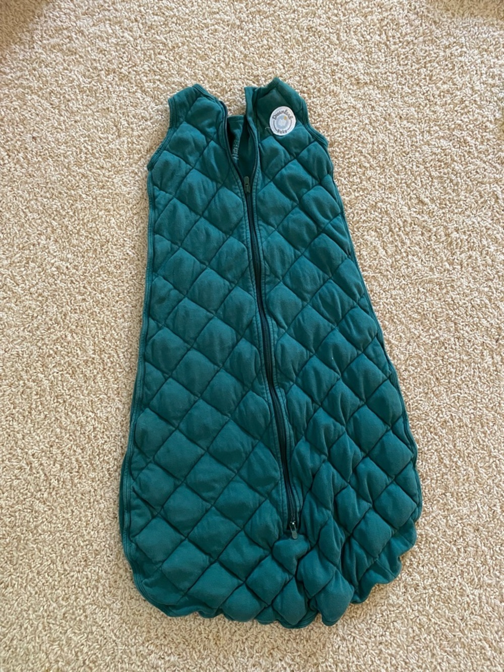 Quilted Teal Baby Sleep Sack - Zippered Infant Wearable Blanket